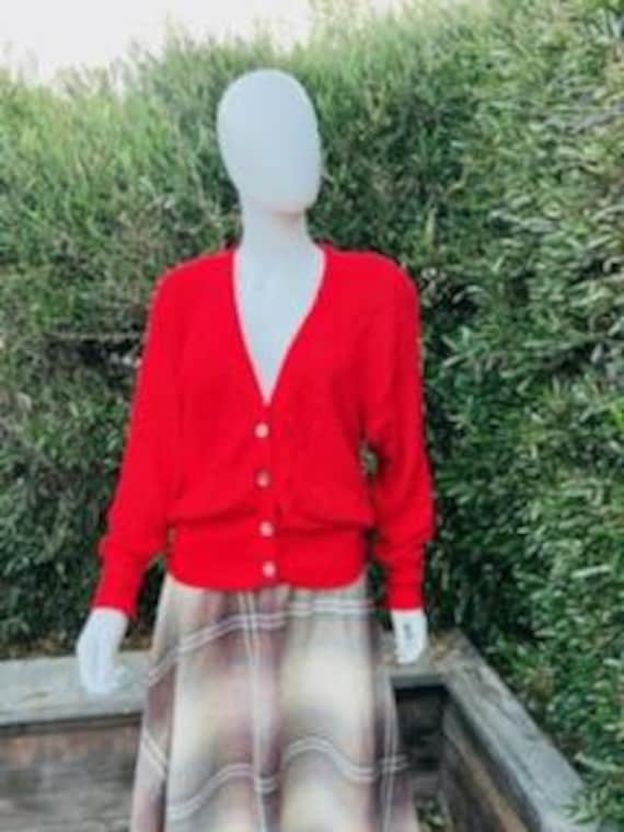 Vintage Pierre Cardin Red Cardigan