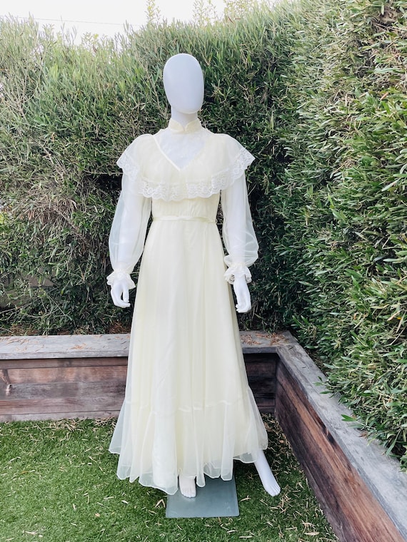 Vintage 1970s Prairie Wedding Dress Etsy Finland