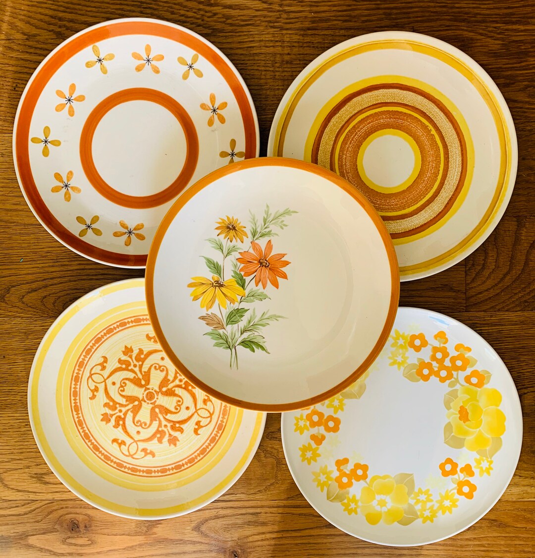 Mismatched Set of 5 Floral Dinner Plates/ Mix and Match Vintage