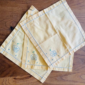 Linge de maison vintage/torchons de cuisine vintage, serviettes d'invités, essuie-mains, etc. vendus individuellement 3 Yellow Cocktail Bl