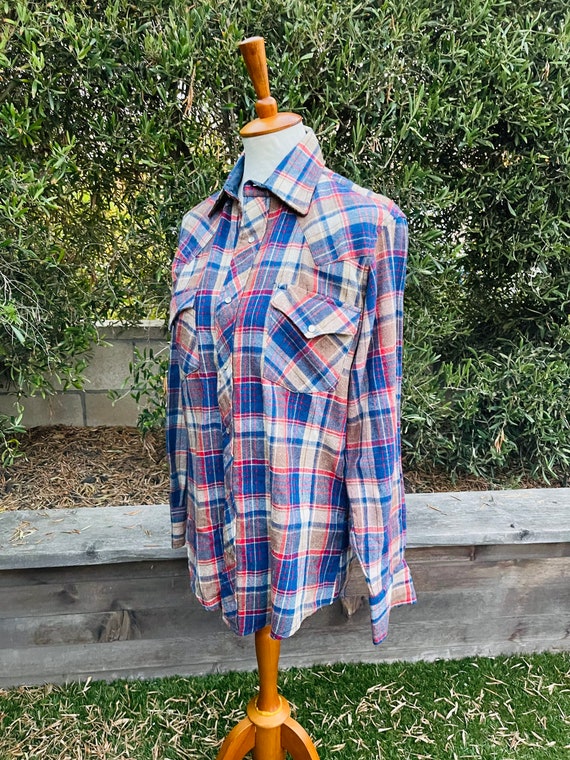 Vintage Plaid Wool Lightweight Jacket - image 4