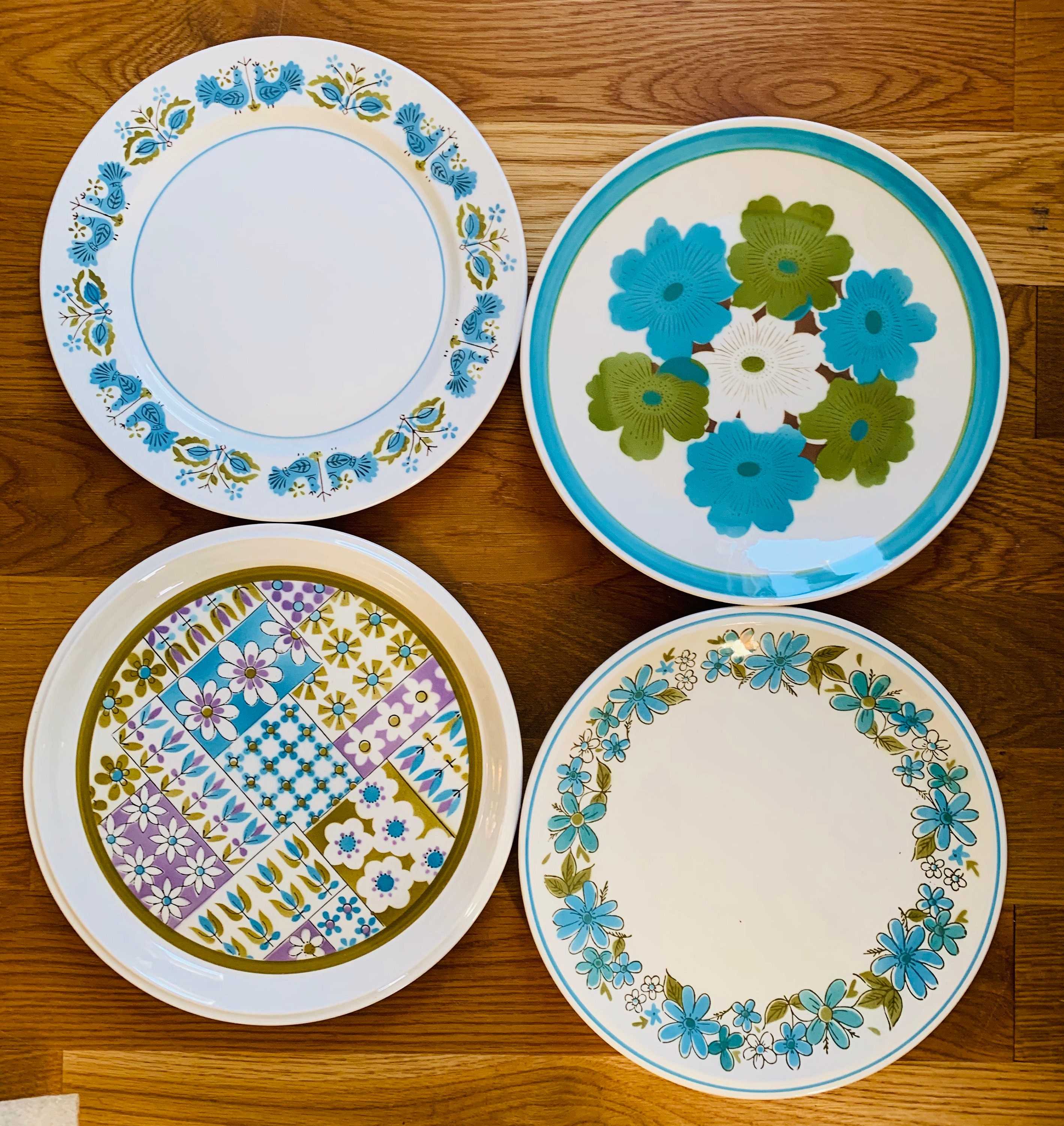 Mismatched Set of 4 Vintage Extra Large Dinner Plates or Chop Etsy