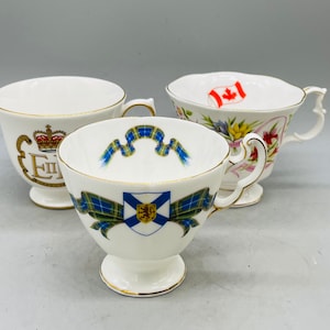 Royal Albert Canada, Adderley Novia Scotia Tartan et Queen Anne Silver Jubilee Tea Cups vendues individuellement