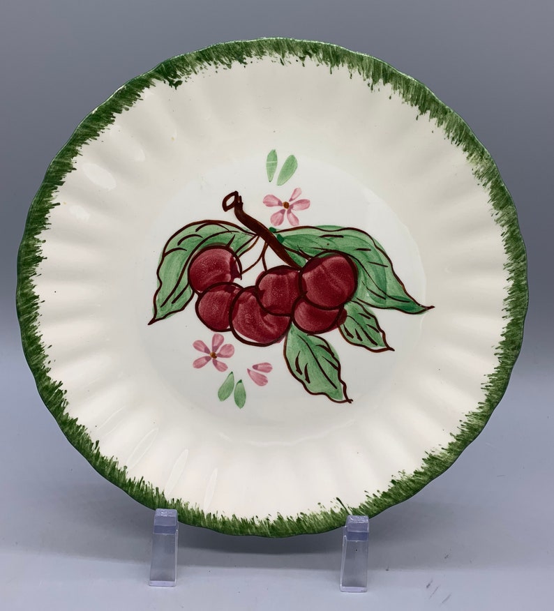 Southern Potteries Blue Ridge Dinnerware-County Fair Green Salad Plates and Fruit Fantasy Serving Bowl image 5