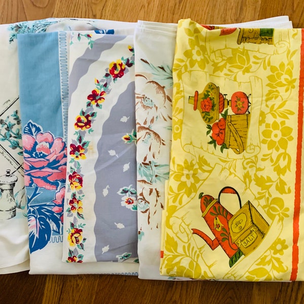 Vintage Silkscreen Tablecloths Sold Individually