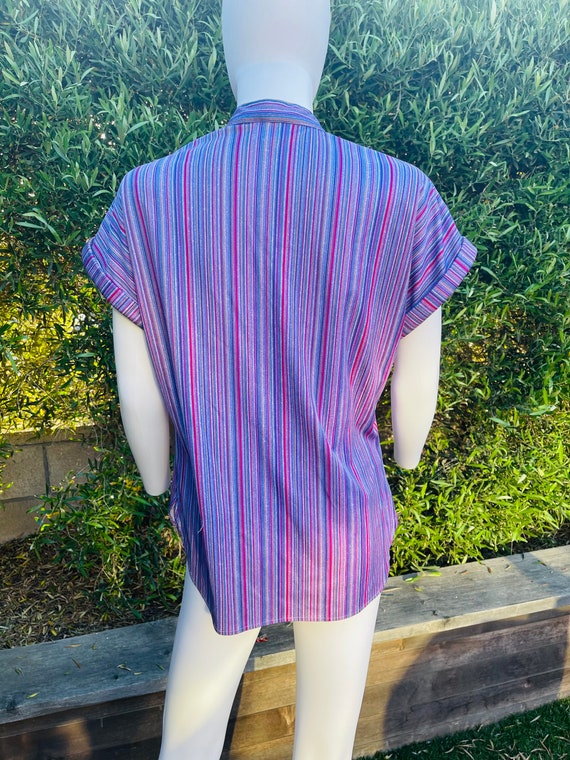 Jaylan of California Cap Sleeve Striped Shirt - image 5