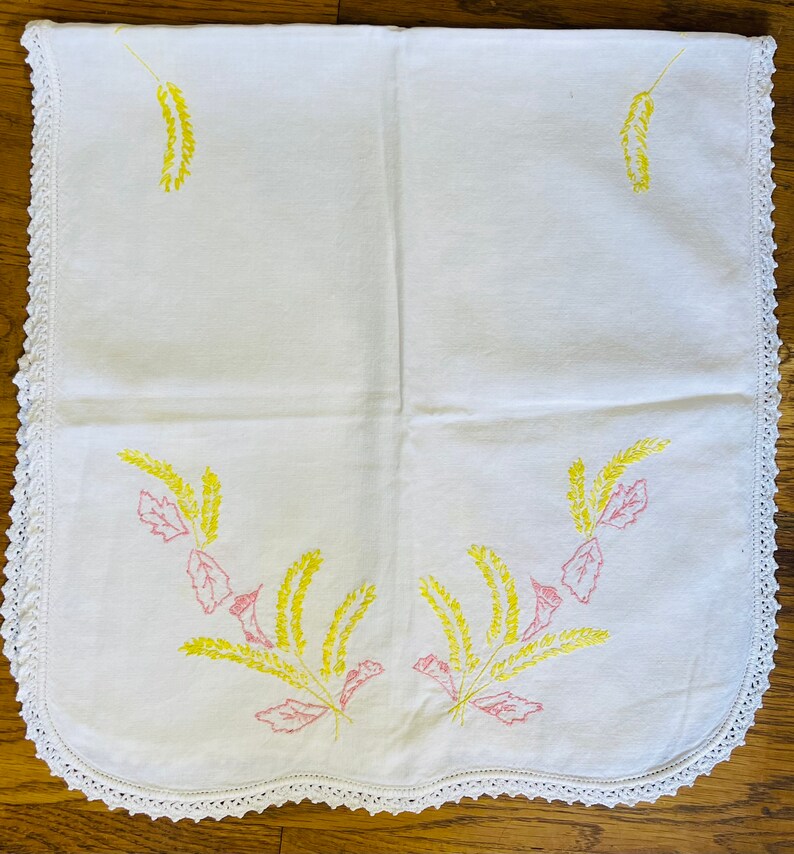 Vintage Embroidered Household Linens/ Floral Table Runners/ Etsy
