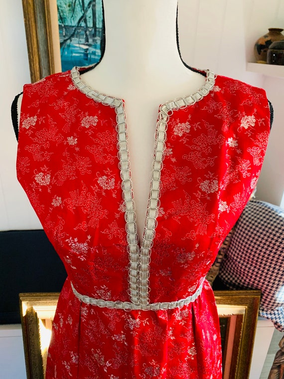 Vintage Red Brocade Gown/ 1960’s Vintage Prom Dre… - image 10