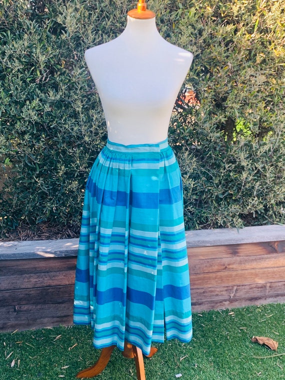 Vintage 1960’s Catalina Blue Plaid Full Skirt