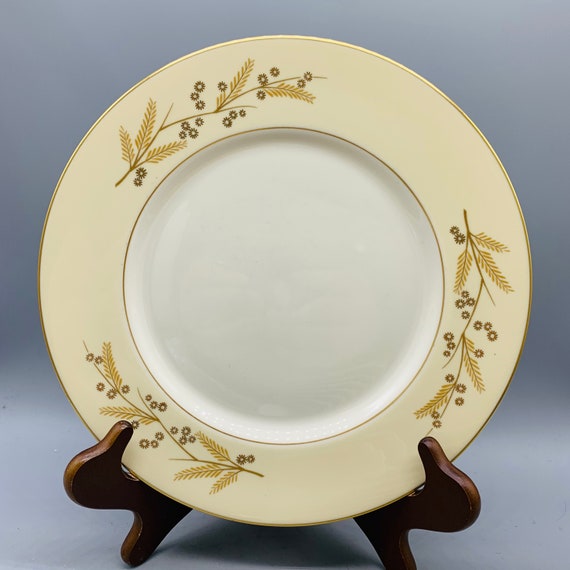 Franciscan Masterpiece Acacia Dinner Plates 1950s Gold Trimmed