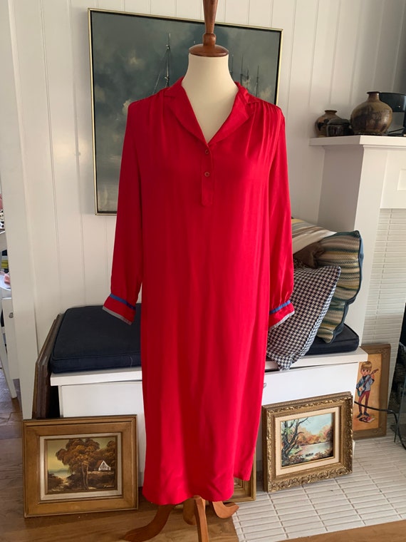 Vintage Princeton Dennis Red Silk Dress