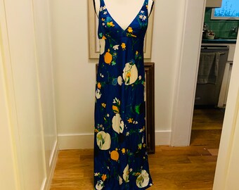 1950’s Blue Nylon Adjustable Dress/ Cover Up