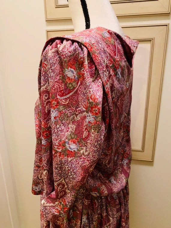 Vintage 1980’s Pink Paisley Dress - image 7