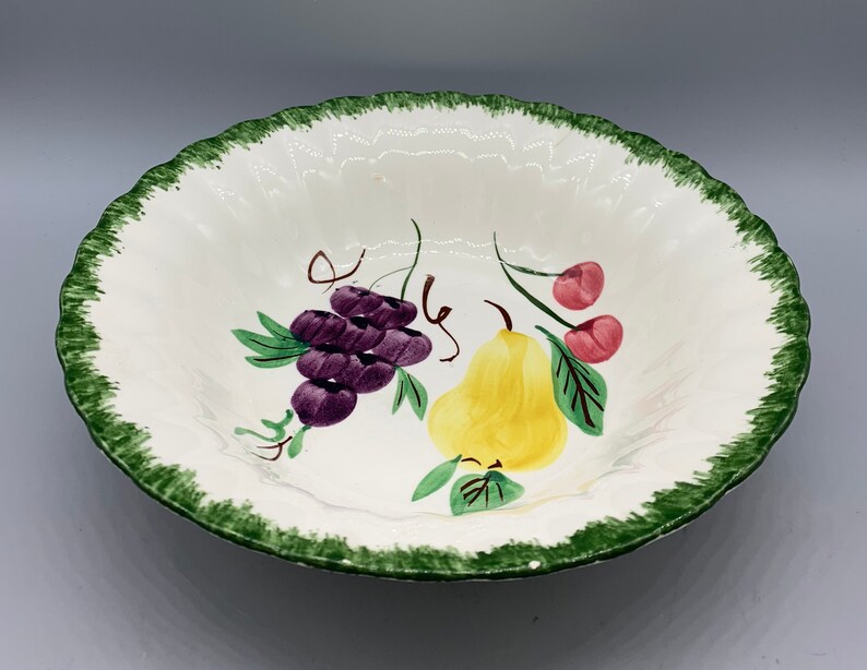 Southern Potteries Blue Ridge Dinnerware-County Fair Green Salad Plates and Fruit Fantasy Serving Bowl image 8