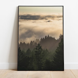 Brouillard roulant à travers le mont Tamalpais à San Francisco | Photographie numérique Télécharger Print pour la décoration murale, les cadres et plus encore