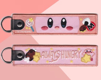 Always Hungry Kirby Embroidery Keychain