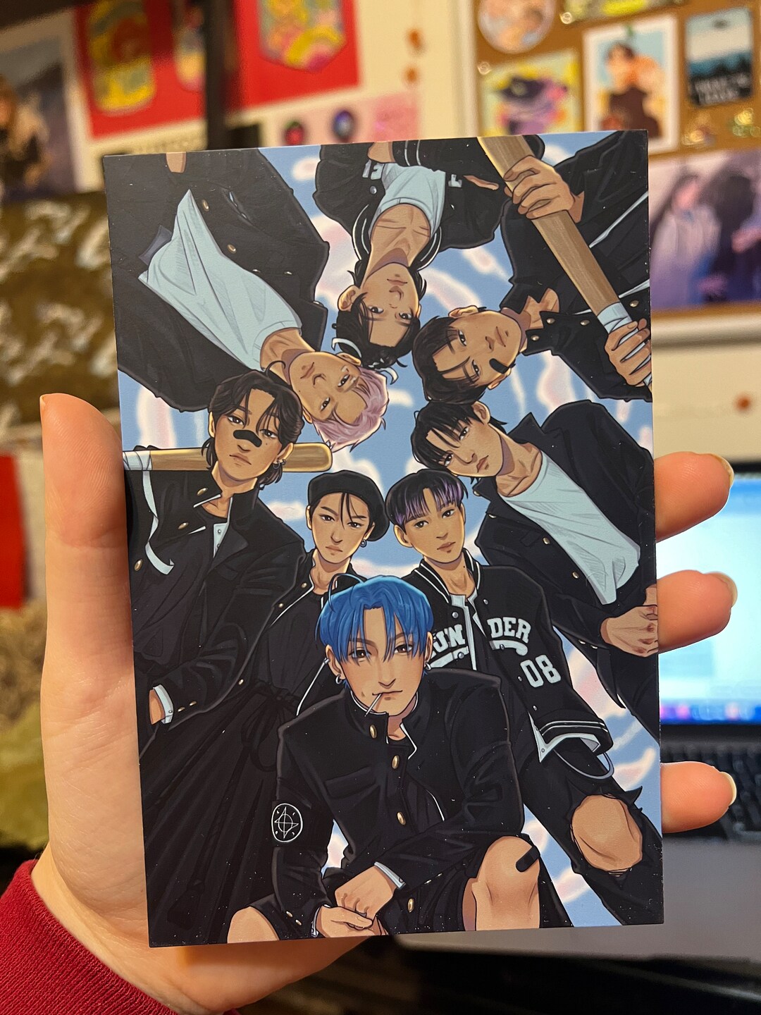 Bouncy Ateez Art Postcard - Etsy