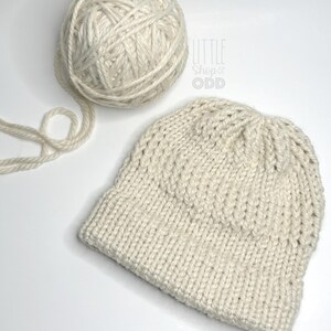 Creamy Vanilla Handmade Beanie Knitted Hat Adult Comfy Soft