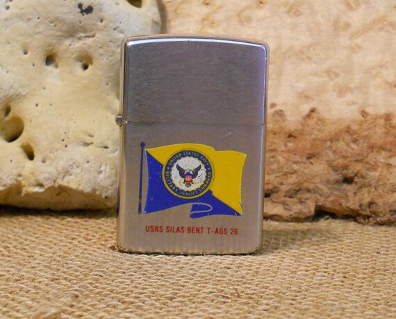Zippo Pocket Lighter Usns Silas Bent Navy Town Country Etsy