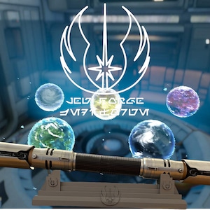 Inspired Cal Kestis Dual Lightsaber Stand (Jedi Fallen Order, Jaro Tapal, Inquisitor, BD-1)