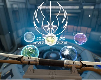 Supporto per spada laser doppia Cal Kestis ispirato (Jedi Fallen Order, Jaro Tapal, Inquisitor, BD-1)