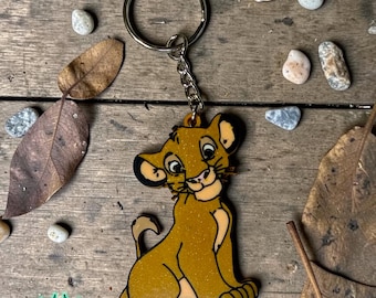 3D Printed Simba Keychain: Sitting or Resting Lion Cub Bag Charm