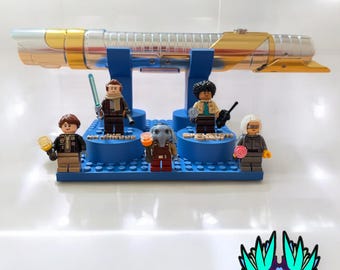 LEGO-Compatible Lightsaber Stand: Custom Minifig Display Base