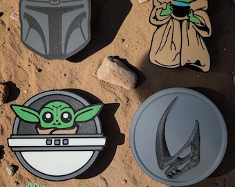 Mandalorian Grogu Movie Inspired Collector Decor Individual Complete Bundle Magnetic Pins