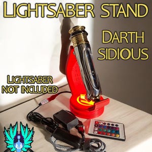 Minimalist LED Vertical Lightsaber Stand - Darth Sidious (Palpatine, Emperor Palpatine, Sheev Palpatine, Sith, Empire)