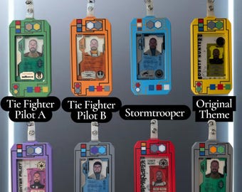 Galactic ID Interface Collection Case, Galaxy’s Edge Inspired Control Panel Design, Carabiner, Lanyard, Leather Cord