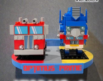 LEGO BrickHeadz Optimus Prime Bumblebee Display Stand | Floating Wall Mount & Tabletop Shelf | Custom Transformers Decor