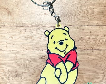 Winnie Pooh Piglet Tigger Eeyore Keychain Set: 3D Printed Character Bag Charm