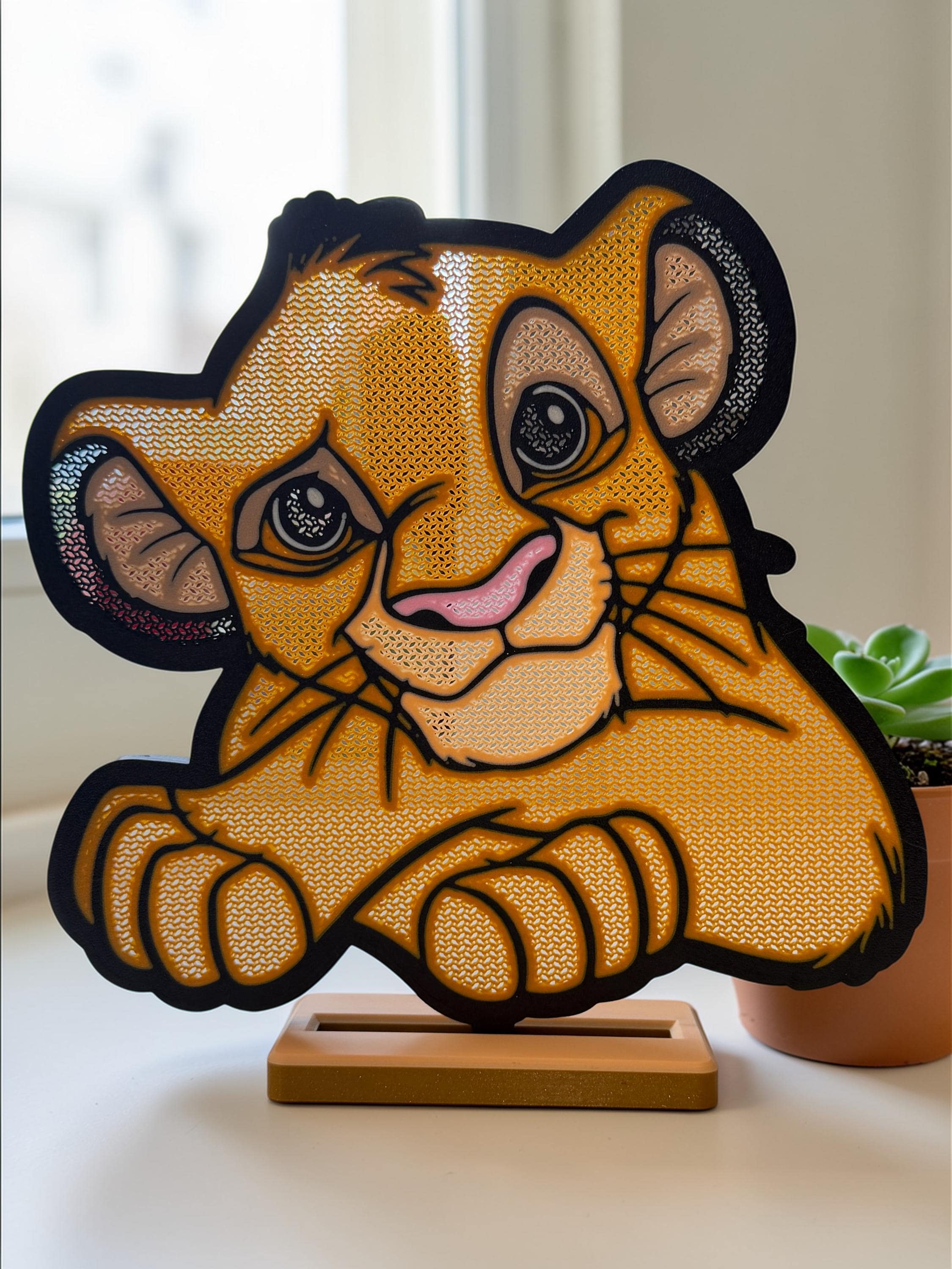 3D Printed Simba Pin Board Display: Lion King Desk Shelf Decor - Etsy