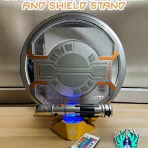 Deluxe All-in-One Halcyon Starcruiser Lightsaber and Shield Stand (Galactic Starcruiser, Gaia, Sabacc, Reflective Shield)