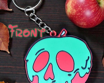 Poison Apple Keychain | Snow White Inspired Villain Accessory | Dripping Skull Apple Charm | Gothic Fairy Tale Key Ring