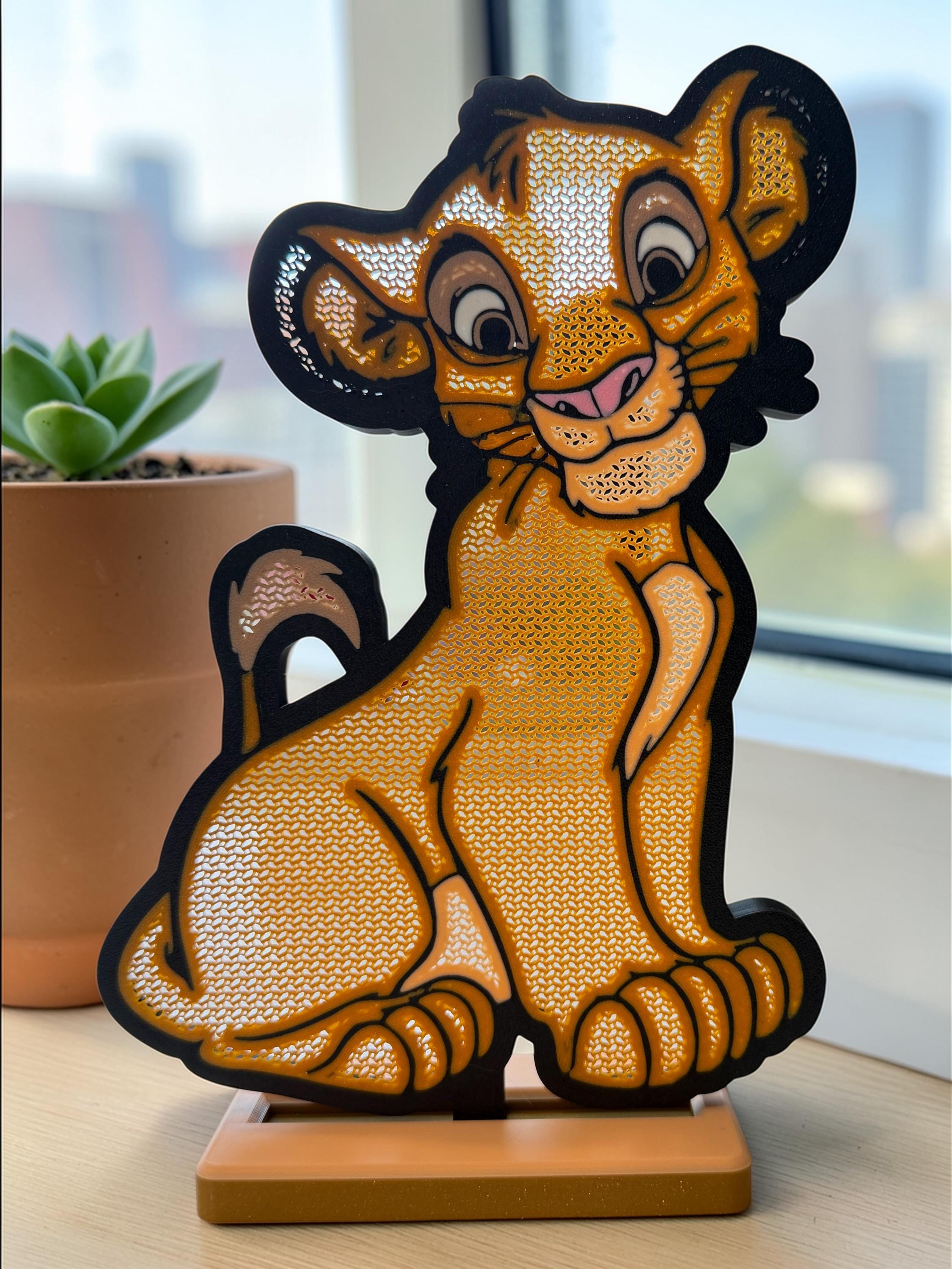 3D Printed Simba Pin Board Display: Lion King Desk Shelf Decor - Etsy