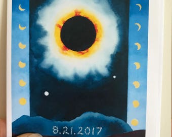 Oregon 2017 Eclipse Greeting Card and Envelope