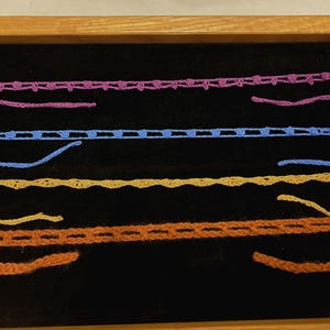 Handmade Crochet choker necklace, made with varying upcycled materials