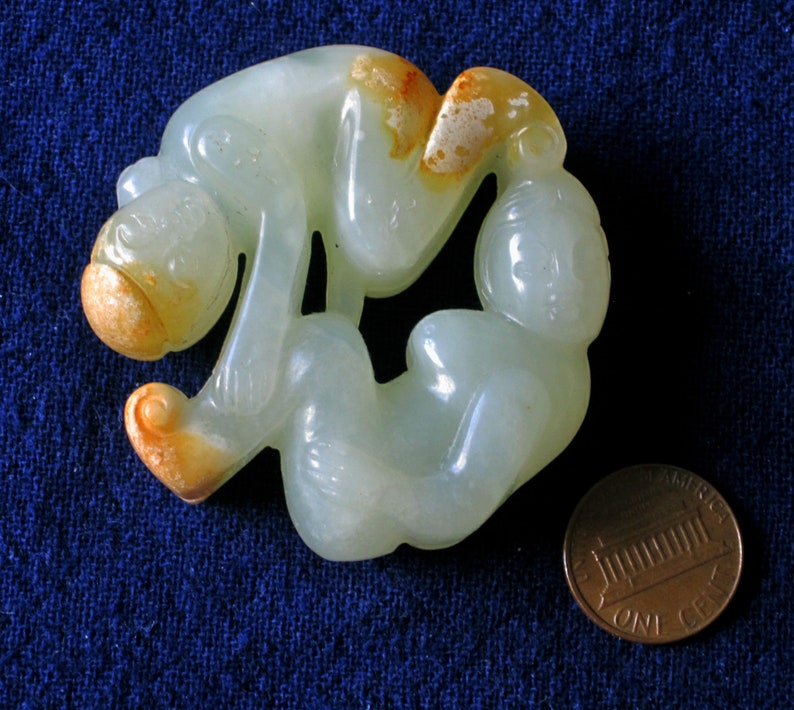 Amazing Pale-Green-Almost-White Old Nephrite Jade Chinese Carving