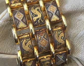 Rare Vintage Link Bracelet - Heavy 14K Gold Overlay 82 gram