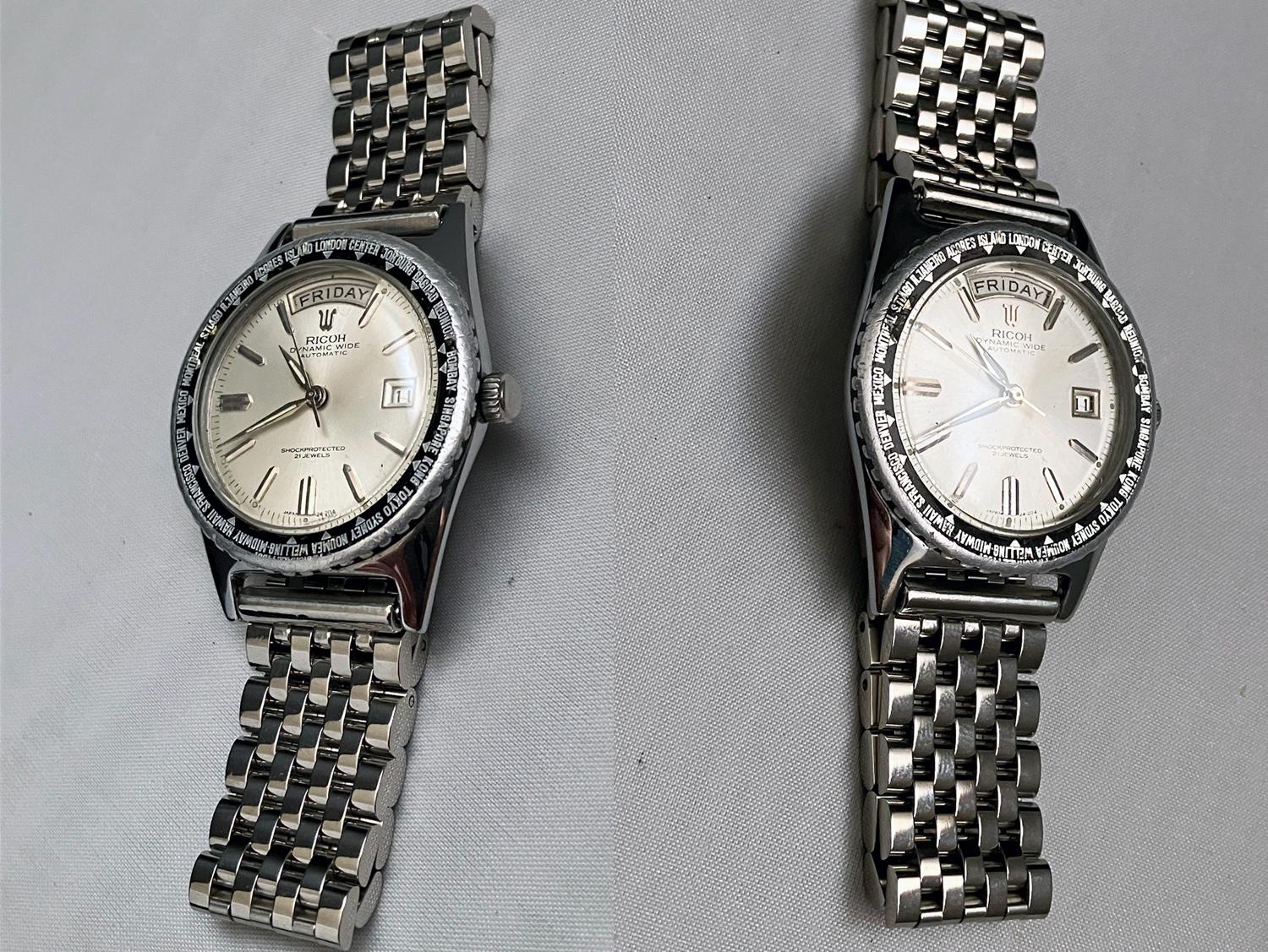 希少な1960年代のRICOHダイナミックワイドワールドタイム自動巻きデイ 