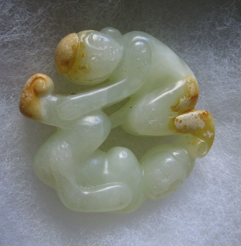 Amazing Pale-Green-Almost-White Old Nephrite Jade Chinese Carving