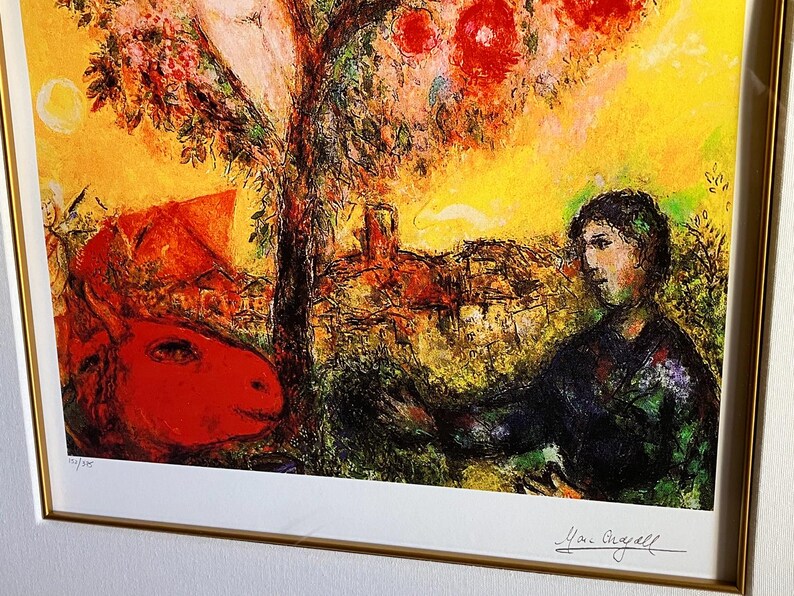 Marc Chagall ‘tree Over Village’ Limited Ed. 152/375 - Etsy