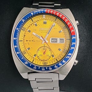 希少なセイコー 6139-6001「70m防水」ゴールド 6030T ダイヤル、1970年 - 正常に動作