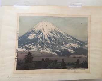 Very Rare Original Hiroshi Yoshida Woodblock Print ‘Fujiyama from Gotemba’ 1929