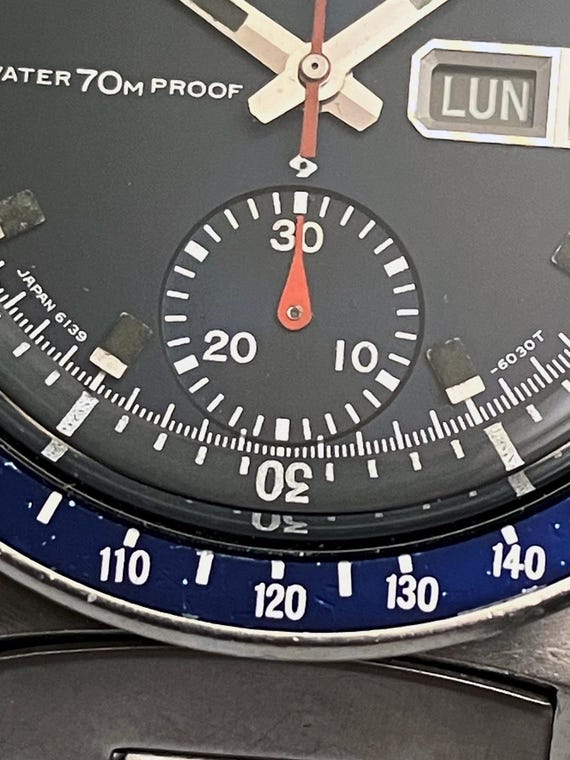 Original Seiko 6139-6000 Proof/proof/notch Chronograph - August