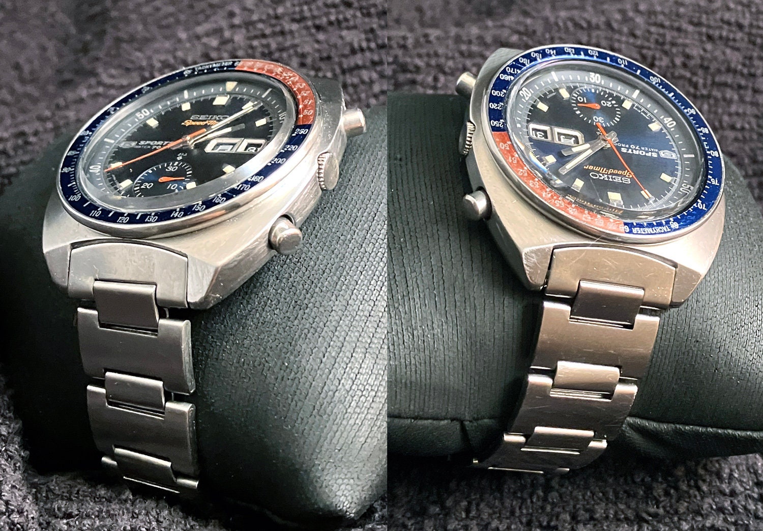 Rare Seiko 6139-6000 5 SPORTS Speed Timer Proof/proof/notch