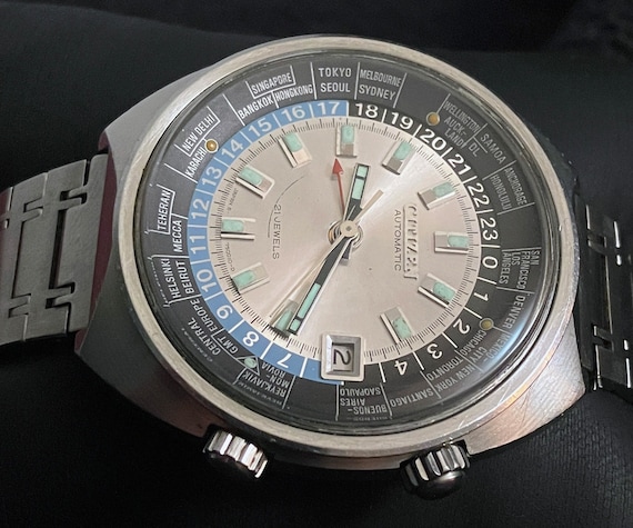 Rare Citizen 68 0516 Hora mundial GMT Automatico Esfera plateada Anos 70 todo funciona Etsy Mexico