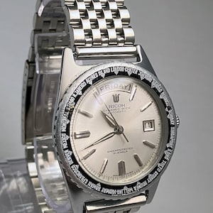 Rare 1960s RICOH Dynamic Wide World Time Automatic Day/Date 21 Jewels Rare