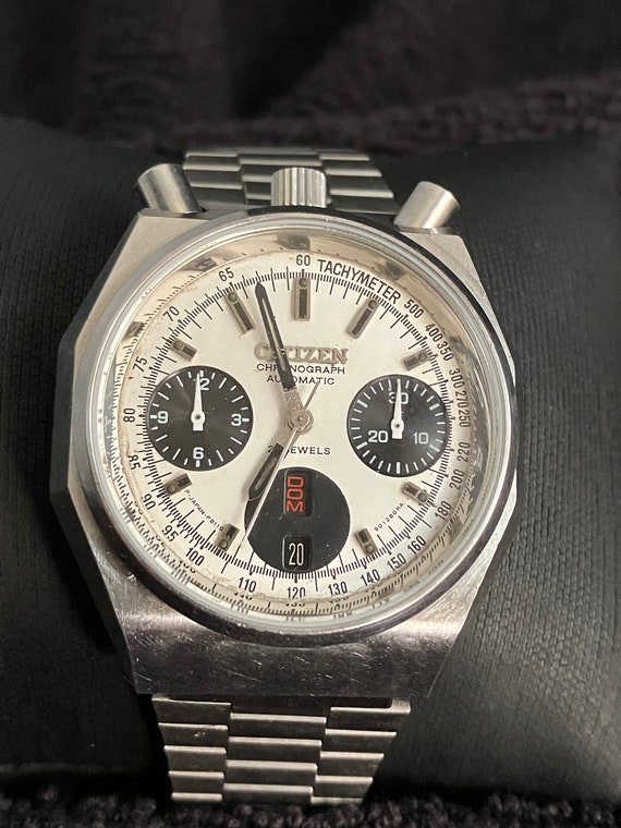 Vintage CITIZEN 67 9356 Octagon Bullhead Flyback Chronograph Etsy